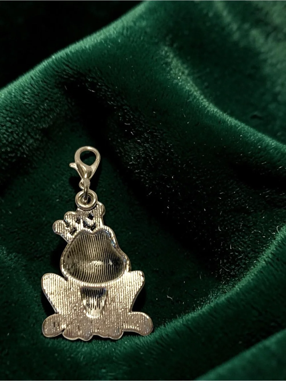 Silver Frog Prince Charm for bags, backpacks, & more handmade